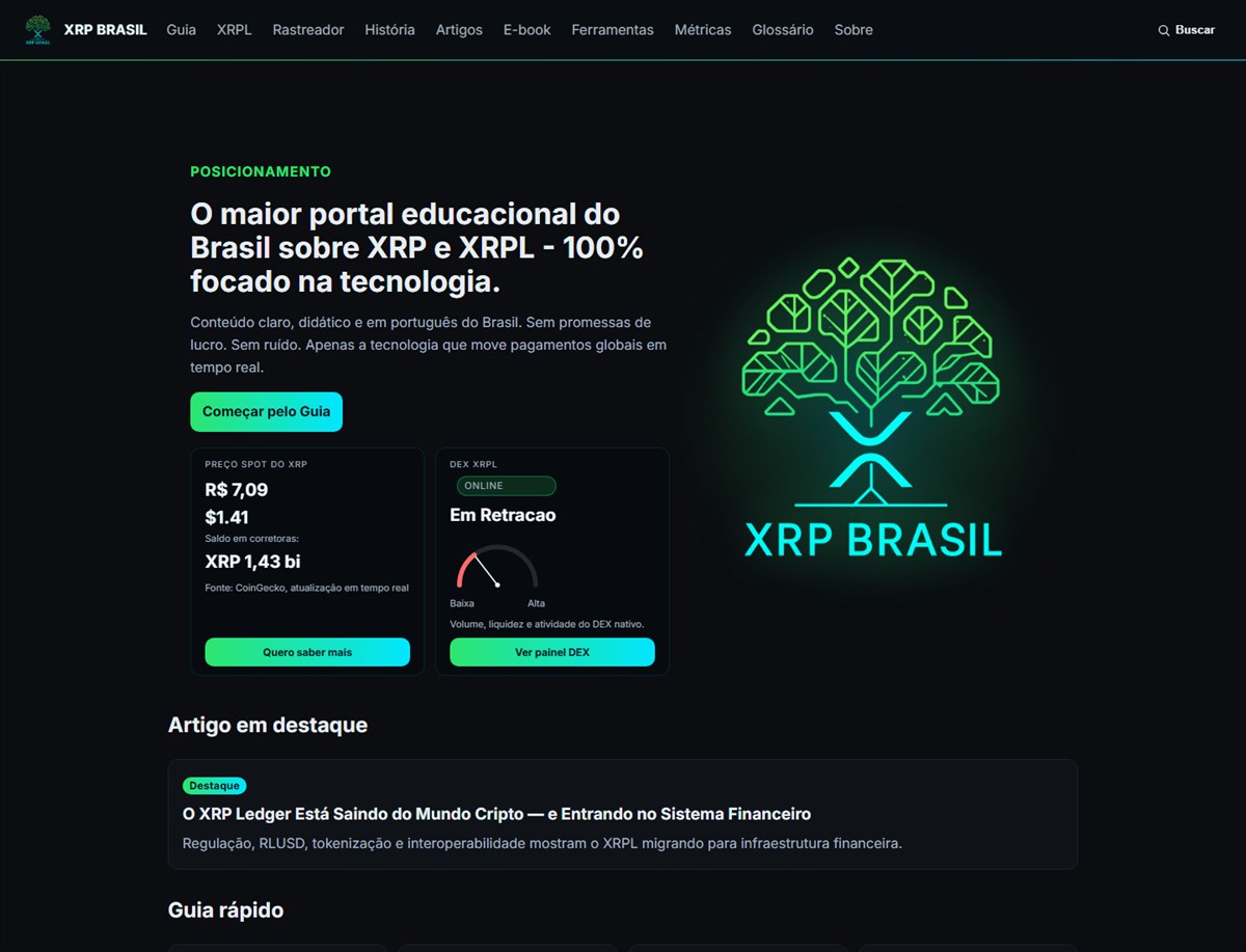 Screenshot do portal XRP BRASIL